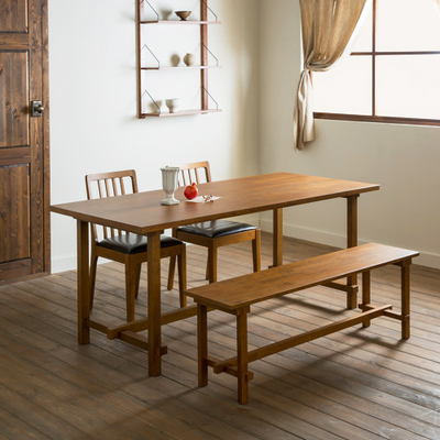 CHALS 實木餐桌組合 - 餐桌+餐椅x2+長凳